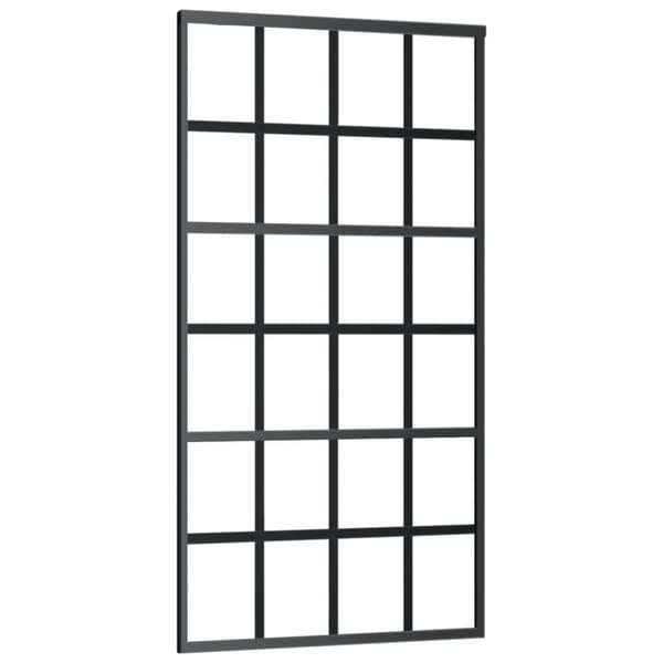 skydedør m. monteringssæt 102x205 cm sikkerhedsglas og aluminium