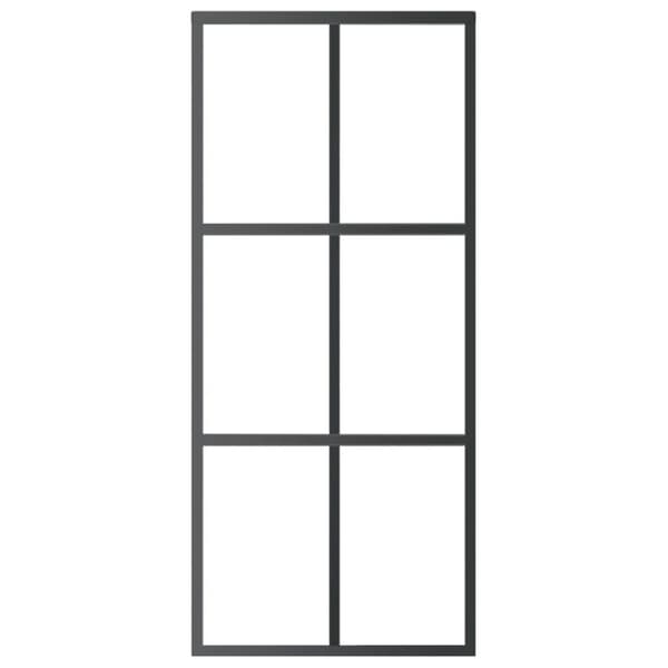 skydedør m. monteringssæt 90x205 cm sikkerhedsglas og aluminium
