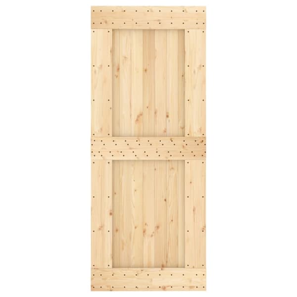 skydedør med monteringssæt 85x210 cm massivt fyrretræ