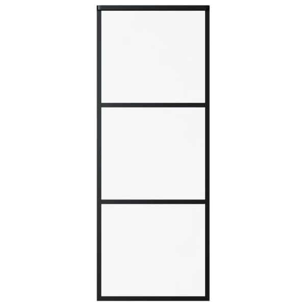 skydedør m. monteringssæt 76x205 cm sikkerhedsglas og aluminium