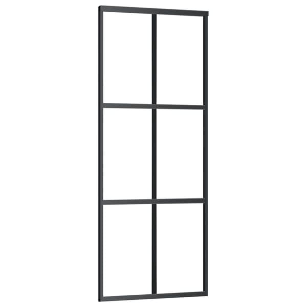 skydedør m. monteringssæt 76x205 cm sikkerhedsglas og aluminium