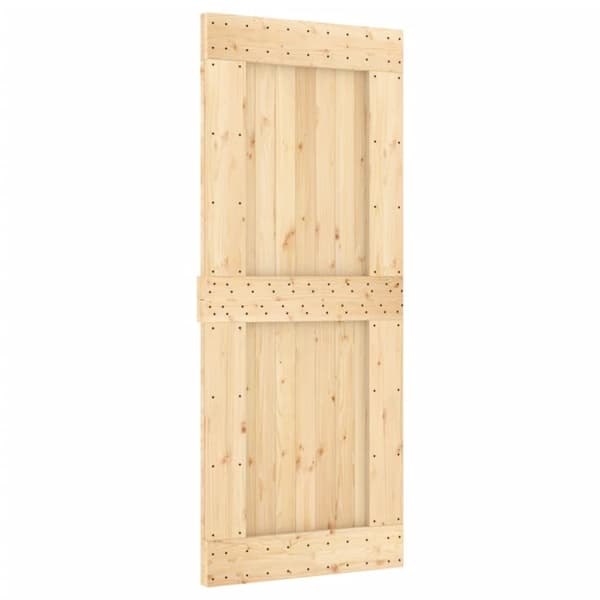 skydedør med monteringssæt 85x210 cm massivt fyrretræ