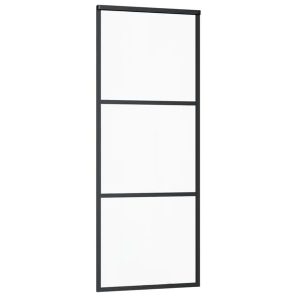 skydedør m. monteringssæt 76x205 cm sikkerhedsglas og aluminium