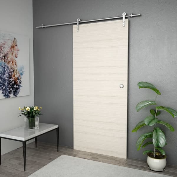 hardwarekit til skydedør 183 cm rustfrit stål sølvfarvet