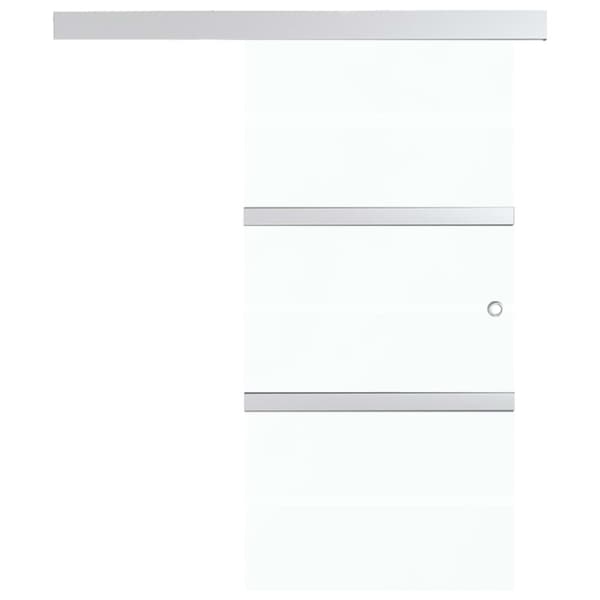 skydedør med bløde stop 76x205 cm hærdet glas og aluminium