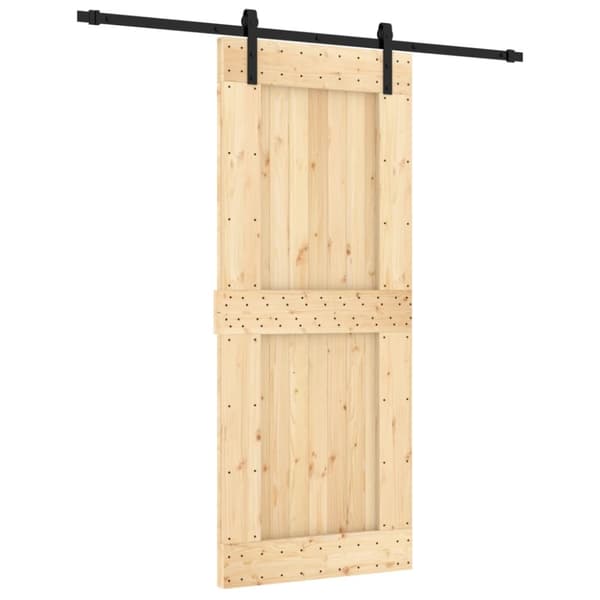 skydedør med monteringssæt 85x210 cm massivt fyrretræ