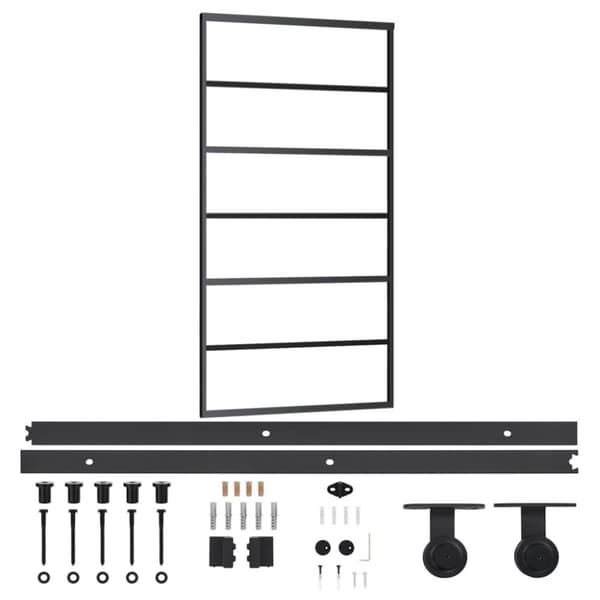 Liukuovi asennustarvikkeilla ESG lasi ja alumiini 102x205 cm