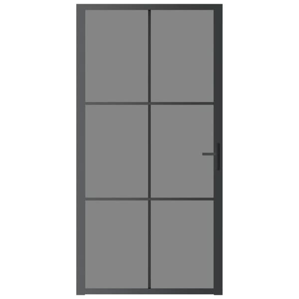 dør 102,5x201,5 cm sikkerhedsglas og aluminium sort