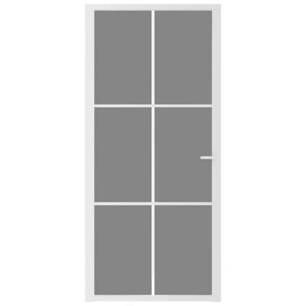 dør 93x201,5 cm sikkerhedsglas og aluminium hvid