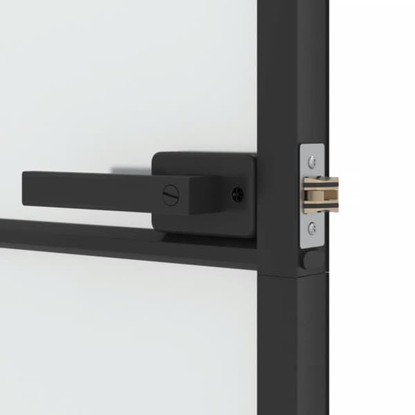 dør 93x201,5 cm hærdet glas og aluminium sort
