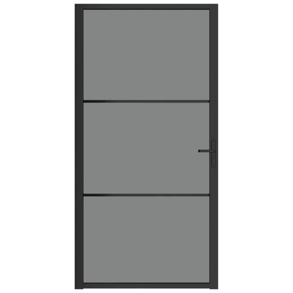dør 102,5x201,5 cm sikkerhedsglas og aluminium sort