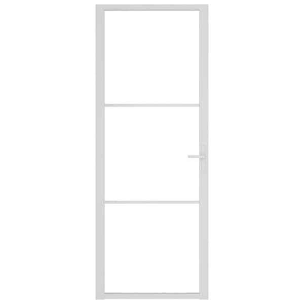 dør 76x201,5 cm sikkerhedsglas og aluminium hvid