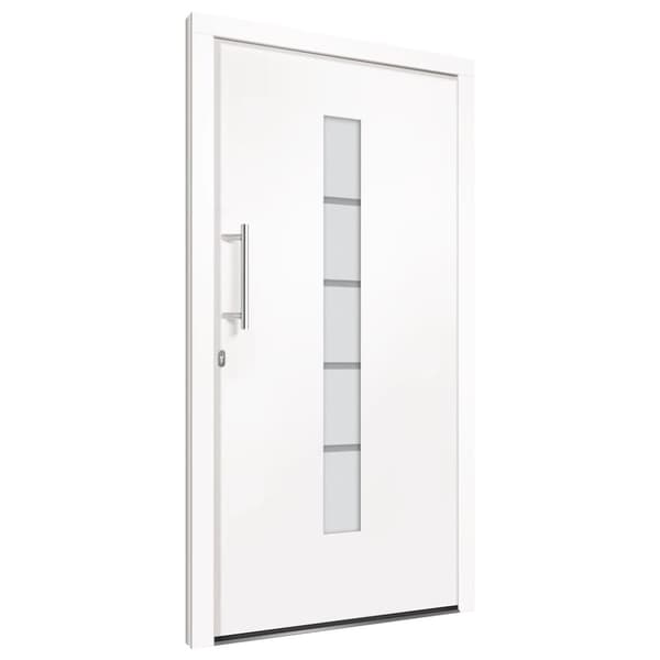 hoveddør 110x210 cm aluminium og PVC hvid