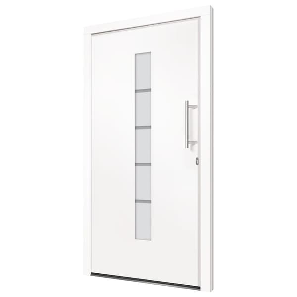 hoveddør 100x210 cm aluminium og PVC hvid