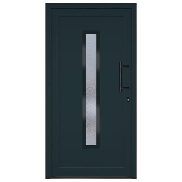 hoveddør 108x208 cm PVC antracitgrå
