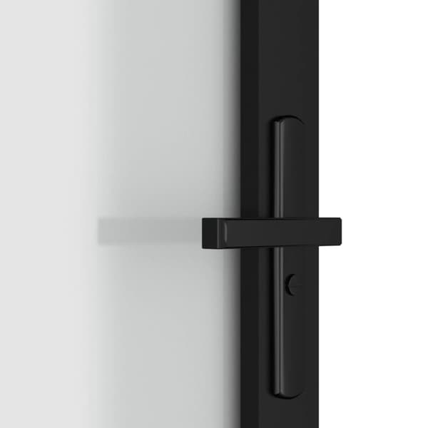 dør 76x201,5 cm mat glas og aluminium sort