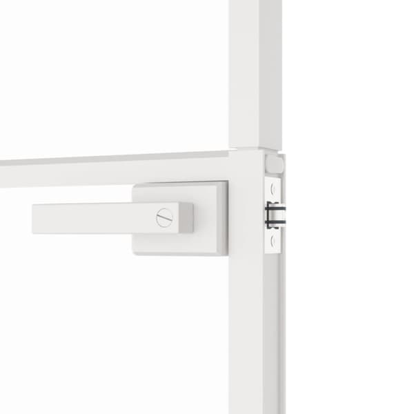 dør 93x201,5 cm hærdet glas og aluminium hvid