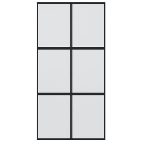 skydedør 102,5x205 cm hærdet glas og aluminium hvid
