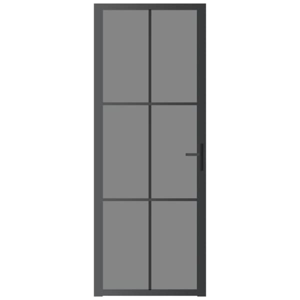 dør 76x201,5 cm sikkerhedsglas og aluminium sort