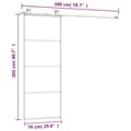 Miniatyrbillede 8 af 8: skydedør med hardwaresæt 76x205 cm sikkerhedsglas aluminium