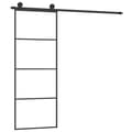 Miniatyrbillede 2 af 8: skydedør med hardwaresæt 76x205 cm sikkerhedsglas aluminium