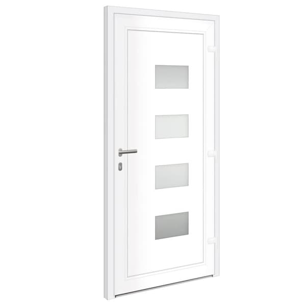 hoveddør 100x210 cm aluminium og PVC hvid