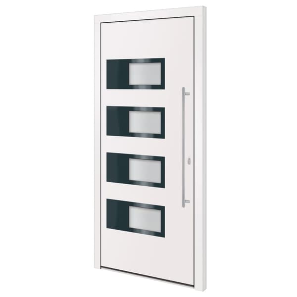 hoveddør 100x210 cm aluminium og PVC hvid