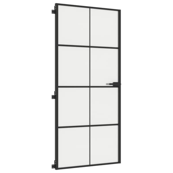 dør 93x201,5 cm hærdet glas og aluminium sort