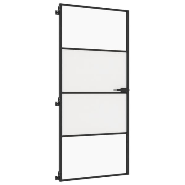 dør 93x201,5 cm hærdet glas og aluminium sort