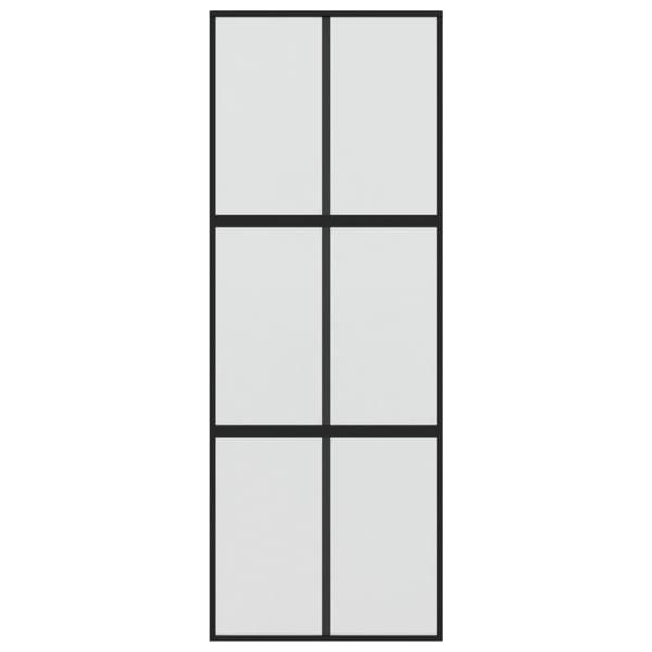 skydedør 76x205 cm hærdet glas og aluminium sort