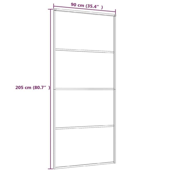 skydedør 90x205 cm sikkerhedsglas og aluminium sort