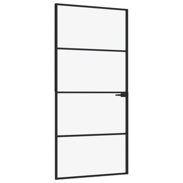 dør 93x201,5 cm hærdet glas og aluminium sort