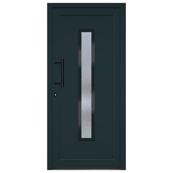 hoveddør 98x208 cm PVC antracitgrå