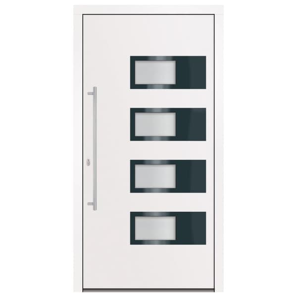 hoveddør 100x200 cm aluminium og PVC hvid