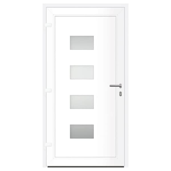 hoveddør 100x200 cm aluminium og PVC hvid