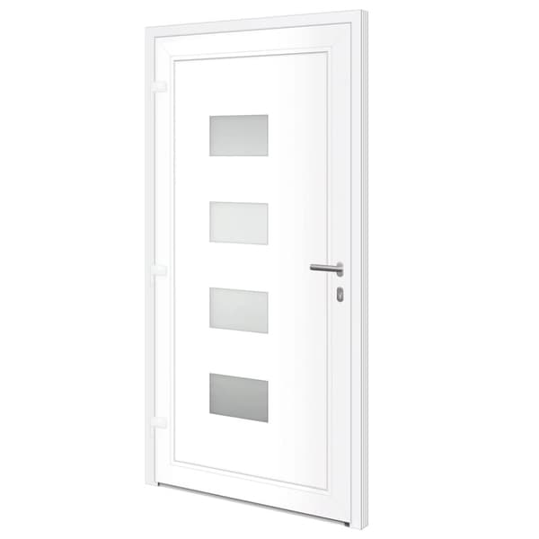 hoveddør 100x200 cm aluminium og PVC hvid