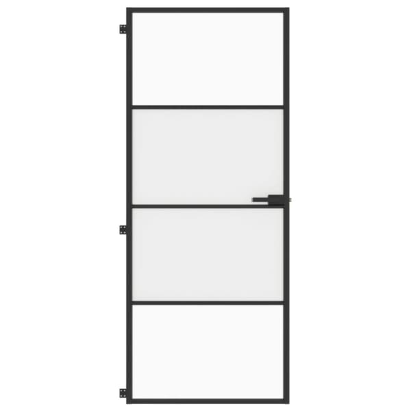 dør 83x201,5 cm hærdet glas og aluminium sort