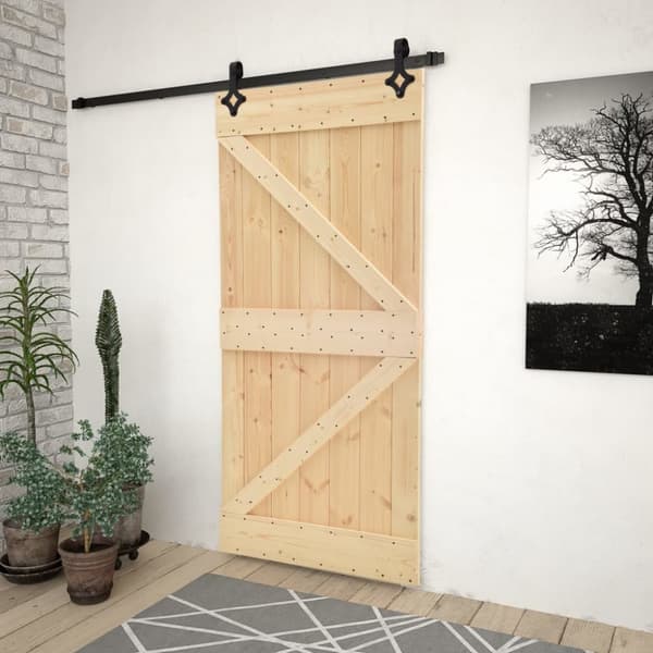 vidaXL skydedør med monteringssæt 80x210 cm massivt fyrretræ -  Døre