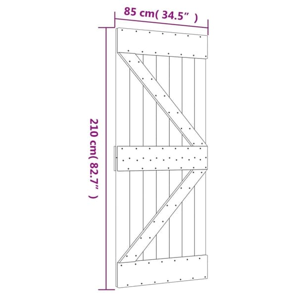 vidaXL dør NARVIK 85x210 cm massivt fyrretræ - Døre