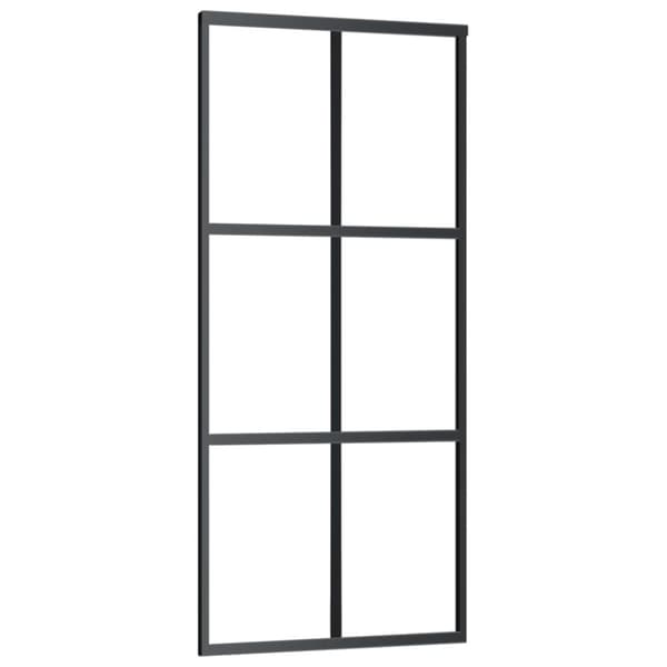 vidaXL skydedør m. monteringssæt 90x205 cm sikkerhedsglas og aluminium -  Døre