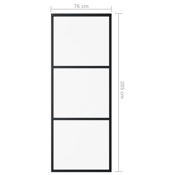 vidaXL skydedør 76x205 cm sikkerhedsglas og aluminium sort -  Døre