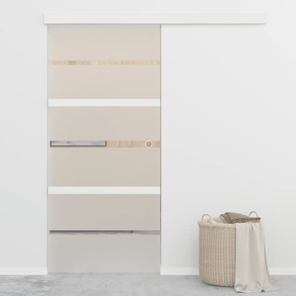 vidaXL skydedør med bløde stop 90x205 cm hærdet glas og aluminium sølv -  Døre