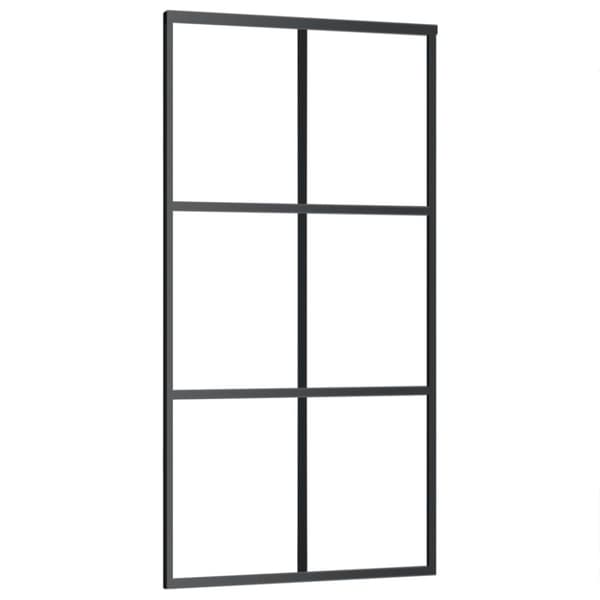 vidaXL skydedør m. monteringssæt 102x205 cm sikkerhedsglas og aluminium -  Døre