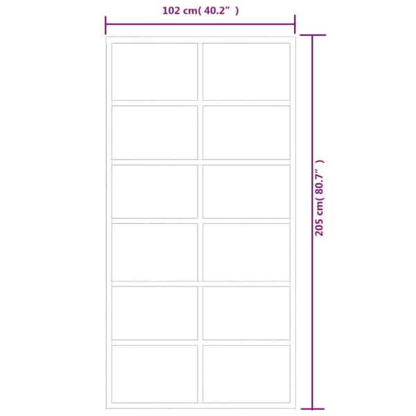 vidaXL skydedør m. monteringssæt 102x205 cm sikkerhedsglas og aluminium -  Døre