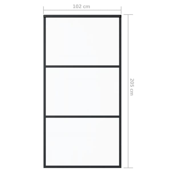 vidaXL skydedør 102x205 cm sikkerhedsglas og aluminium  sort -  Døre