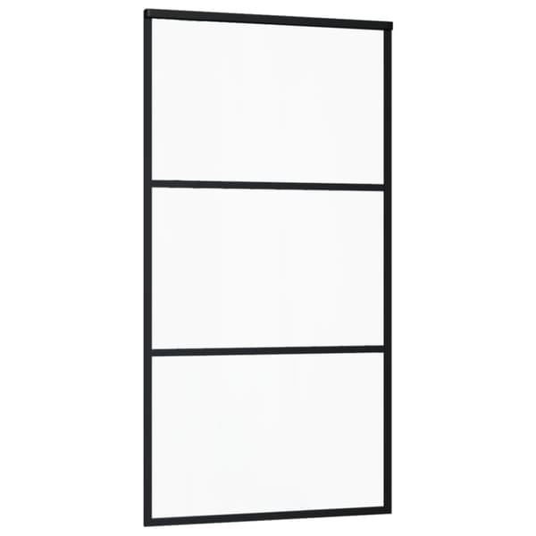 vidaXL skydedør m. monteringssæt 102x205 cm sikkerhedsglas og aluminium -  Døre