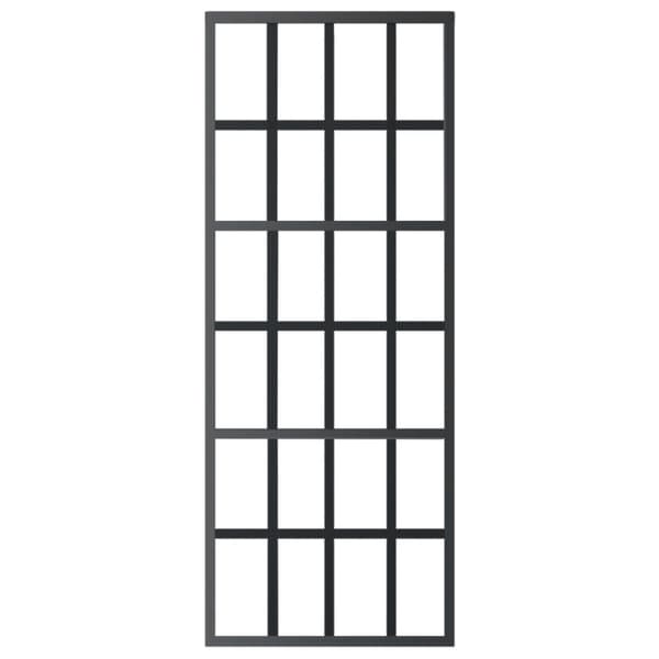 vidaXL skydedør m. monteringssæt 76x205 cm sikkerhedsglas og aluminium -  Døre