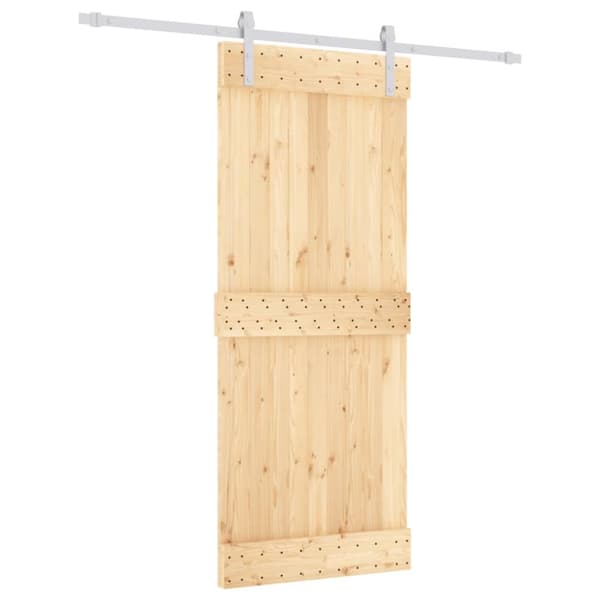 vidaXL skydedør med monteringssæt 85x210 cm massivt fyrretræ -  Døre