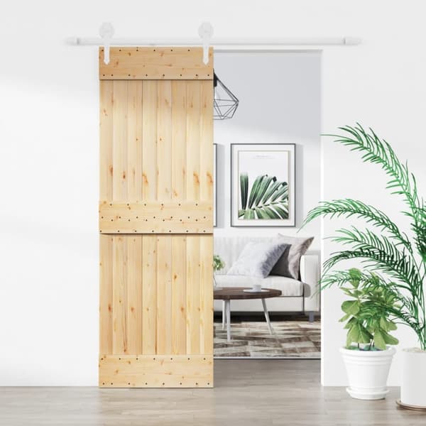 vidaXL skydedør med monteringssæt 70x210 cm massivt fyrretræ - Døre