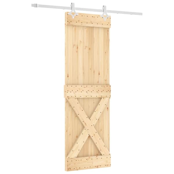 vidaXL skydedør med monteringssæt 70x210 cm massivt fyrretræ - Døre